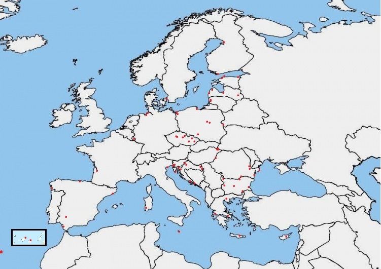 Mapa Europa con Zonas Francas